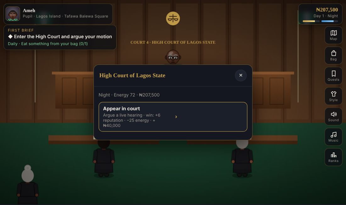 SILK courtroom at the High Court of Lagos State